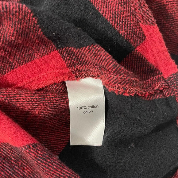 Maurices 100% Cotton Relaxed Fit Red Black Plaid Button Down Shirt Medium Women - Picture 10 of 11